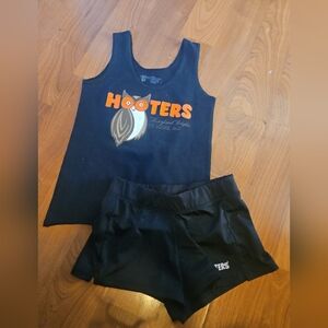 Hooters Black Tank Top Small St. Louis Shorts XS